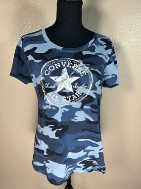 Converse All-Star Blue Camo Graphic Tee Women’s Large